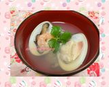 食育☆はまぐりのおすまし＊エビ椎茸作り方7写真