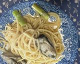 牡蠣とアスパラのクリームパスタ作り方10写真