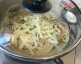 ワンパンで豆乳の和風チーズクリームパスタ作り方4写真