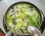 三つ葉と長ネギの鶏ガラ生姜スープ作り方4写真