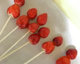 電子レンジで簡単洗い物無しのいちご飴作り方4写真