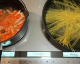 パンチェッタ風豚肩肉のトマトスパゲッティ作り方3写真