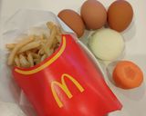 マックのポテトで炊飯器オムレツ作り方1写真