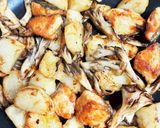 鮭とじゃがいもと舞茸のガリバタ醤油焼き。作り方6写真