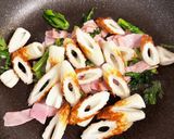 【味ぽん】春菊とベーコンの味ポン炒め作り方4写真