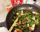 【味ぽん】春菊とベーコンの味ポン炒め作り方6写真