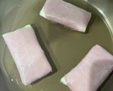ライスペーパーでハムチートマト焼き作り方4写真