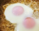 鍋の〆●味噌雑炊の目玉丼作り方2写真