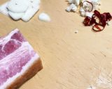 春菊サラダのようなペペロンチーノ風パスタ作り方1写真