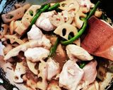 鶏肉といんげんと蓮根の減塩甘辛煮作り方1写真