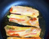 今日の夕飯　カニかま変わり春巻き作り方6写真