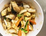 肉無豆腐コク旨きな粉味噌焼肉タレ味野菜炒作り方15写真