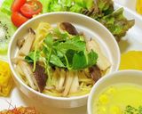 きのこのパスタと油淋鶏で家族が喜ぶごはん作り方3写真