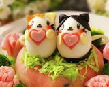 ホワイトデー☆ニャンズカップル☆キャラ弁作り方22写真