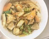 肉無チクワきな粉シチュー味茄子椎茸野菜炒作り方16写真