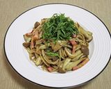 きのこのそばパスタ（月山そばパスタ）作り方8写真