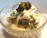 マカロニサラダ　ウド、花山葵、鮒寿司の飯作り方8写真