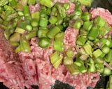 アスパラガスと豚のひき肉の玉子炒め　56作り方3写真
