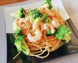 海老とブロッコリーのガリバタ醤油パスタ作り方4写真