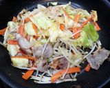 超簡単！豚バラと余った野菜でとん平焼き！作り方5写真