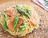 カフェ風♡サーモンとアスパラの冷製パスタ作り方6写真