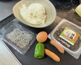 昆布とジャコの梅風味チャーハン作り方1写真