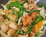 鶏胸肉のニラ玉作り方6写真