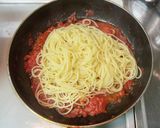 牡蠣とマッシュルームのトマトソースパスタ作り方8写真