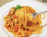 牡蠣とマッシュルームのトマトソースパスタ作り方12写真