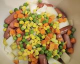 韓国の給食の味「ソーセージと野菜炒め」作り方4写真