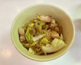 春キャベツと豚バラの塩麹丼作り方4写真