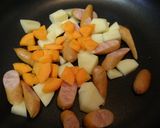 副菜～簡単！野菜とウィンナーのカレー炒め作り方2写真