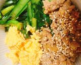 ビビンバ風ピリ辛三色丼作り方4写真