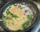 菜の花のホワイトソースパスタ作り方4写真