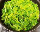 菜の花と人参の炒め物　冷蔵3日　菜の花作り方2写真