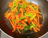 菜の花と人参の炒め物　冷蔵3日　菜の花作り方3写真