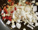 オニオンとほうれん草入り　ペペロンチーノ作り方5写真
