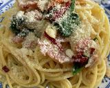オニオンとほうれん草入り　ペペロンチーノ作り方15写真