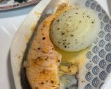 甘塩鮭と玉ねぎのバタポン〜レンジで作り方3写真