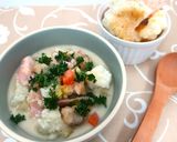 『かるかるおかき』でクラムチャウダー作り方7写真
