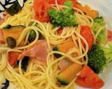 かぼちゃ、トマト、ベーコンのパスタ作り方11写真