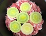 リーキと豚肉の酒粕豆乳味噌鍋作り方4写真