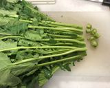 かき菜(菜花)のガーリックぽん酢作り方1写真