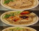 美味ドレとプルコチュソースで豚しゃぶ蕎麦作り方1写真