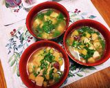 パパっと！絹厚揚げサラダほうれん草味噌汁作り方7写真