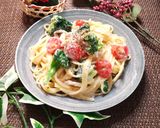 サラダチキンで簡単クリームパスタ作り方5写真