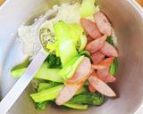 チンゲン菜とソーセージのサラダ☆副菜作り方2写真