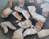 豚とちぢみほうれん草のバター醤油炒め作り方2写真