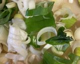 明太子マヨとしめじとネギのパスタ作り方1写真
