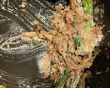 明太子マヨとしめじとネギのパスタ作り方16写真